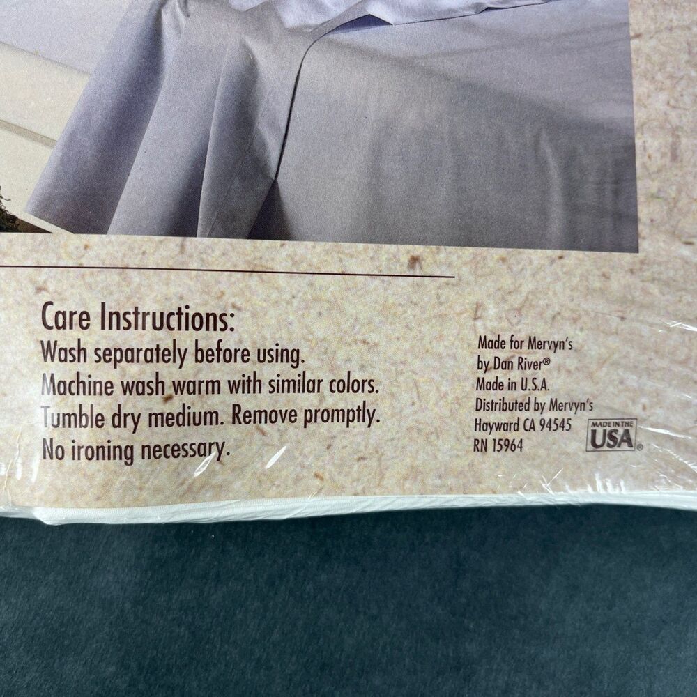 NOS Mervyn's Caress Twin Flat Sheet White No Iron Percale 180 Thread USA Made - Picture 3 of 4